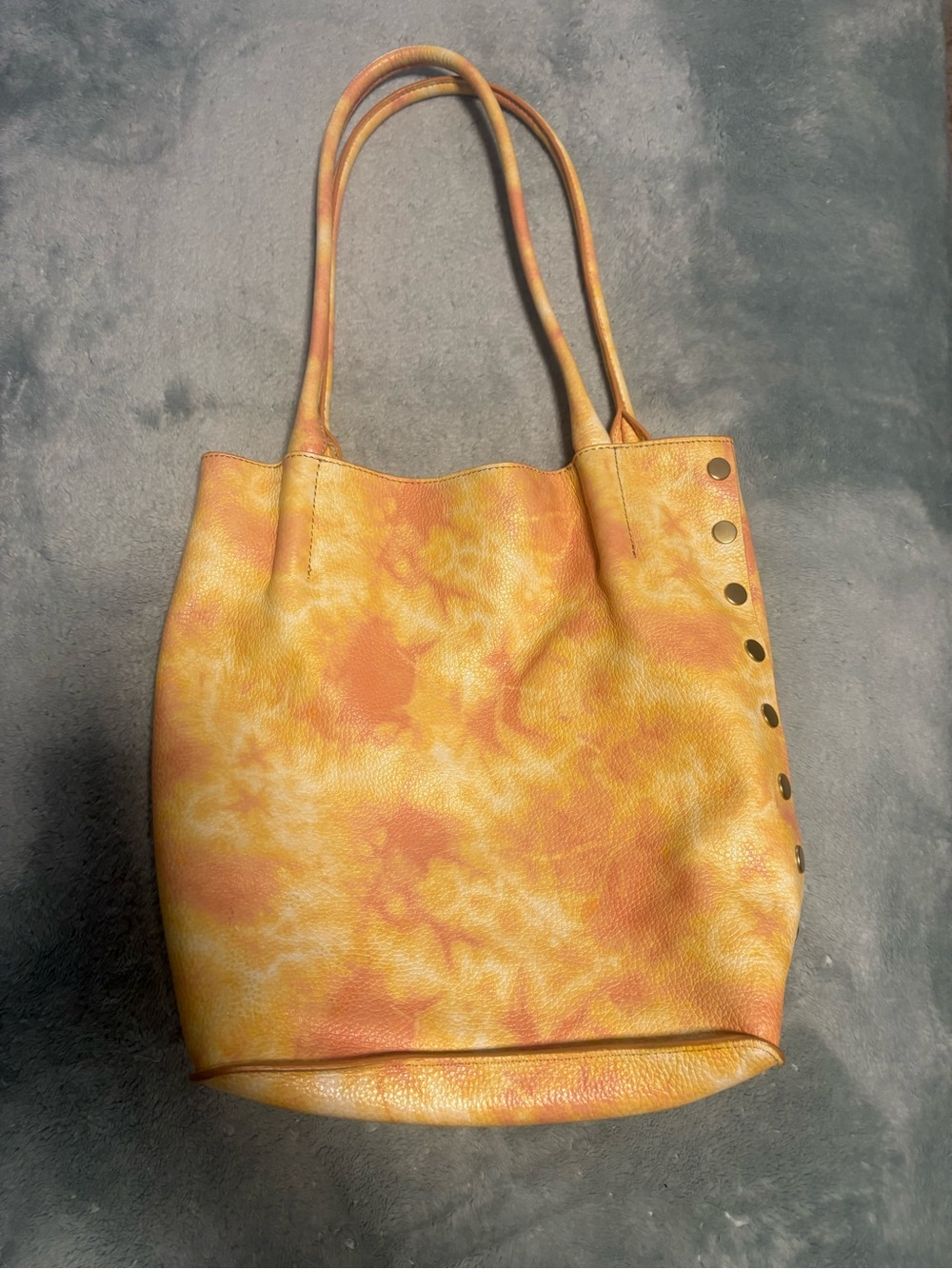 Like new Hammitt Oliver Yellow Orange Tie-Dye Leather Tote Bag